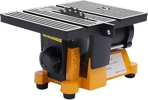 ACROSSPART 4“ Mini Table Saw Cutting Machine, 4500 RPM Wood Glass Stone Cutter DIY Cutting Tool, Multi-Purpose Tool Wood Glass Stone Cutter with Scale, Protective Cover, 3 x Blades