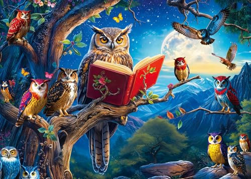 Puzzles 500 Pieces for Adults jigsaw puzzles for adults-Night Owl-500 Piece Puzzle Classic Educational Games Beautiful Decoration