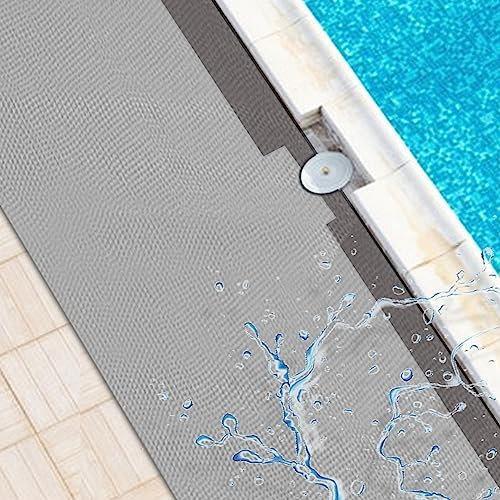 Errzom Tapis Sol Piscine Plus épais, Tapis de Fond pour Piscine Hors Sol, Tapis de Sol pour Piscine Antidérapant, Tapis de Piscine pour Terrasse, Tapis Piscine Hors Sol Tapis d'escalier,Gris,0.9x3m