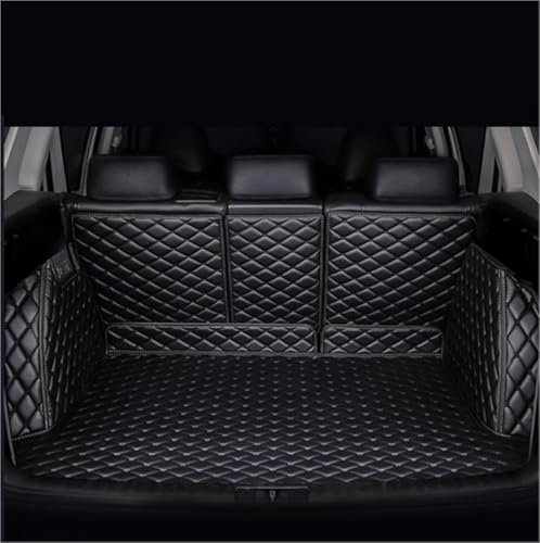 KFBJM Auto Kofferraummatte für BMW 3er Touring (G21 LCI) 2022 2023 2024 2025, Vollabdeckung Leder Verschleißfes wasserdichte Antirutsch Kofferraum Schutzmatte,Black-Black