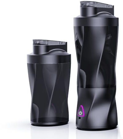 HoneTeek Licuadora portátil, licuadora personal para batidos y licuados recargable por USB, mini vaso exprimidor con 6 cuchillas y tapa, licuadoras de una sola porción de 23 onzas para viajes, hogar