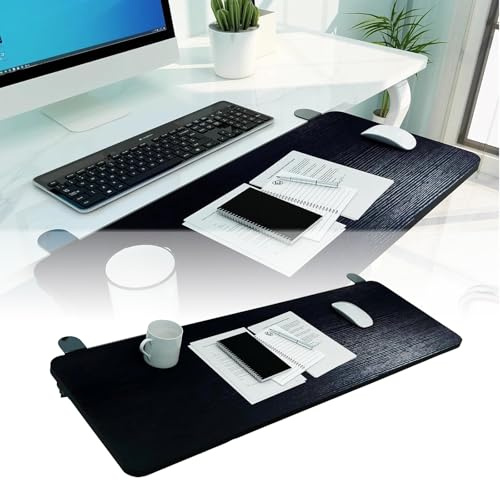 HGSlijuongs 90° Folding Keyboard Tray for Wooden Desks (55/65/75 x 25 cm), with C-Clamp (No Drilling Required), Desk Extension for Typing and Gaming
