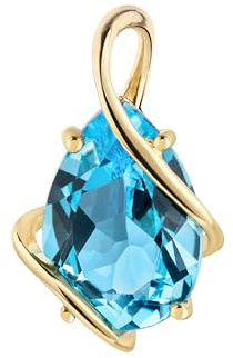 Fascination by Ellen K. Damen Anhänger 375/- Gold 1,4cm Glänzend Blautopas beh. gelb 341340014-2