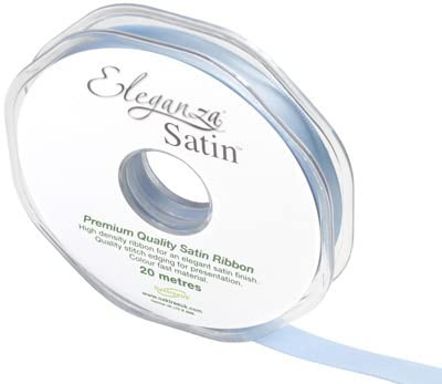 ELEGANZA Double Faced Satin 10mm x 20m Lt. Blue No.25, LT.Blue, 10 mm x 20 m