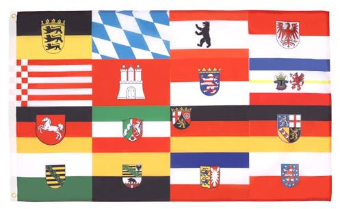 AZ FLAG - Flagge 16 Länder Deutschlands - 150x90 cm - Bundesland Fahne 100% Polyester mit Messing-Ösen - 110g
