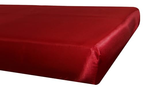 beties Glanz Satin Spannbetttuch ca. 140x200 cm (Karmin-rot) | Ca. 120 g/m² schwerer Glanzsatin aus 100 % Polyester mit Rundumgummizug – glatt, kühl und bügelfrei
