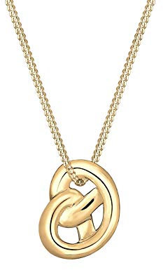 Elli Halskette Damen Brezel Anhänger Traditionell in 925 Sterling Silber Vergoldet