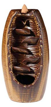 lachineuse - Fontaine à Encens Cascade de Fumée - Brule Encens 20 cm - en Céramique - Porte Encens pour Décoration Intérieure - Déco Zen Asiatique - Brûleur Support à Encens pour Ambiance Feng Shui