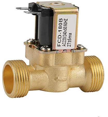 Elettrovalvola 220V, Akozon G3/4 Elettrovalvola a Solenoide Ottone N/C Normalmente Chiusa Valvola Elettrica Acqua Valvola di Regolazione della Pressione a 2 Vie per Fontanelle, Scaldabagni