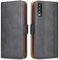 Bozon Galaxy A7 2018 Hülle, Leder Tasche Handyhülle für Samsung Galaxy A7 (2018) Schutzhülle Flip Wallet mit Ständer und Kartenfächer/Magnetverschluss (Schwarz-Grau)