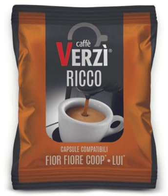 VERZI Caffè MADE IN ITALY Kit Compuesto por 100 Cápsulas AROMÁTICAS RICAS Compatible con Máquinas de Café Bialetti.