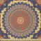 ABAKUHAUS Mandala Stoff als Meterware, maurische Motiv, Microfaser Multi Zweck Dekostoff für Kunsthandwerke, 3M (230x300cm), Dunkelblau Beige