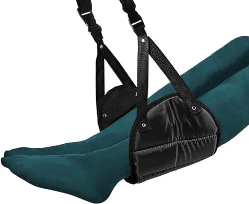 Reposapiés, reposapiés hecho con espuma viscoelástica, portátil, de viaje, reposapiés, altura ajustable, accesorios de viaje, reposapiés, hamaca, color negro