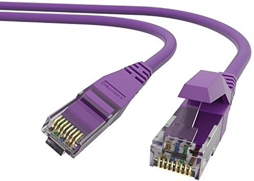 AIXONTEC 12 m RJ45 Netzwerkkabel LAN Kabel Lila RJ-45 Patchkabel 10 Gigabit UTP RJ 45 Stecker ungeschirmt Ethernetkabel DSL Switch Router kabel Modem Patchfelder