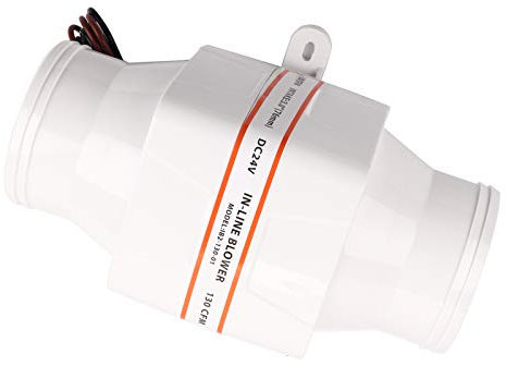 Terisass Bilge Marine Air Fan 3'' In-Line Air Fan Silent Marine Bilge Fan Strong Ventilation Fan for Yacht Boat RV 12v/24v(24v)