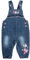 Peacolate Tuta in denim da 3 a 3 anni, per neonata e bambina, con salopette ricamate Farfalla2 12-18 Mesi