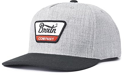 Brixton Unisex Linwood Mp Snapback Baseball Cap, Heather Grey/Black, Einheitsgröße EU