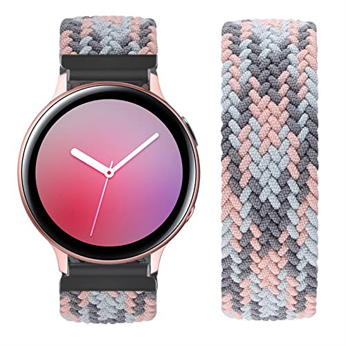Vozehui Elastisches Armband 20mm - Kompatibel für Samsung Galaxy Watch 7/6/5/4 40/44mm & Watch 4 Classic 42/46mm - Geflochtenes Solo Loop Armband