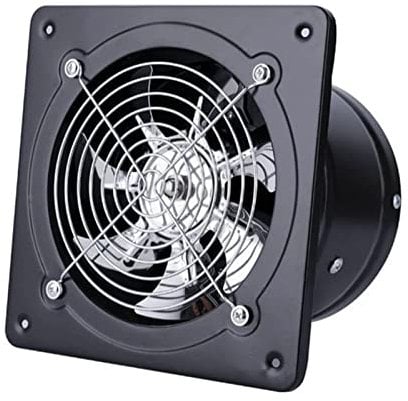 Abluftventilator Ø200mm, 8 Zoll Rohrventilator Wandventilator Lüfter Badlüfter Industrielüfter Abluft Zuluft Rohrlüfter Energieverbrauch Leiser Betrieb für Belüftung im Bad Küche WC(Schwarz)