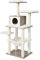Feandrea Kratzbaum, 138 cm Katzenbaum, modern, mehrstöckiger Katzenkratzbaum, Kuschelhöhle, Sisalstämme, Hängematte, Plattformen, weicher Plüsch, waschbare Kissen, Greige PCT164G01