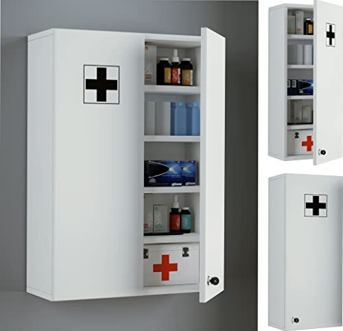 VCM Medizinschrank Arzneischrank Apothekerschrank Wand Schrank abschließbar Medasa 50