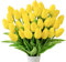 JIFTOK 30 Stück künstliche Tulpen Blumen Künstliche Blumen für Dekoration, Kunstblumen Tulpen fühlen sich echt an, Kunstblumen, Geschenkidee für Muttertag (gelb)