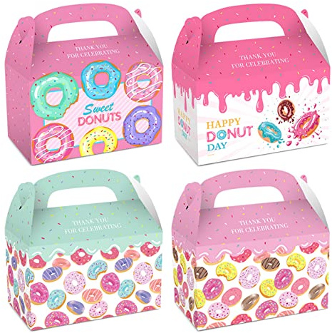 COSFAN 12 Party Geschenkbox, rosa Handhabung Tasche, Süßpapier Geschenkbox mit Griff, gute Dinge für die Geburtstagsparty