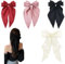 Dinghaole 4 Pièces Arcs à Cheveux Grand Pinces à Cheveux pour Filles Femmes Barrettes en Ruban avec Queue en Satin Soyeux | Accessoires de Coiffure | Barrettes Françaises aux Motifs de Noeud Papillon