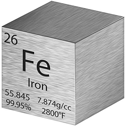 Pevfeciy 1 Inch Eisen Würfel 25,4 mm Metall Dichte Würfel reines Metall hohe Dichte Element Würfel für Element Sammlungen Labor Experiment Material Hobbys