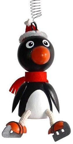 SeleXions Schwingfigur Pinguin m. Schlittschuh, ca. 16cm, Holz