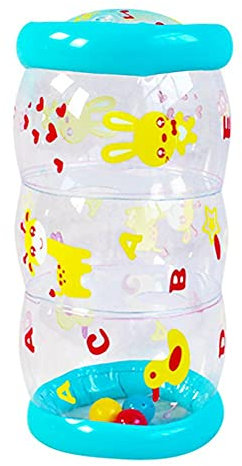 Aufblasbare Baby-Krabbelrolle mit Glocke, Baby-Fitnessspielzeug für die Entwicklung der Gliedmaßenmuskulatur (Blau)