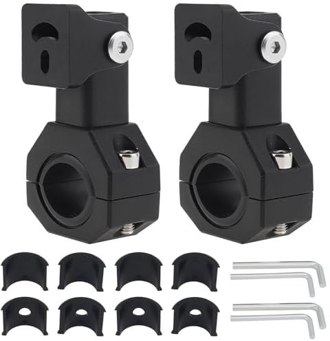 Windance 2pcs Aluminum Alloy Clamp Bracket for Driving Fog Lights Auxiliary Lights Mounting, 360 Degree Adjustment Horizontal Bull Bar Mounting Bracket
