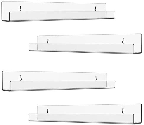 ROYALITA Kleine schwebende Regale für Vinyl-Schallplatten, 30,5 cm, transparentes Acryl-Wandregal für Plattenalbum, Zeitschriften, Bücher, Fotoaufbewahrung und Display, Wanddekor-Regale für Büro,