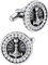 Men's Viking Cufflinks, Stainless Steel Thor's Hammer Cuff Link with CZ, Norse Runes Cufflink for Tuxedo Shirt Suit