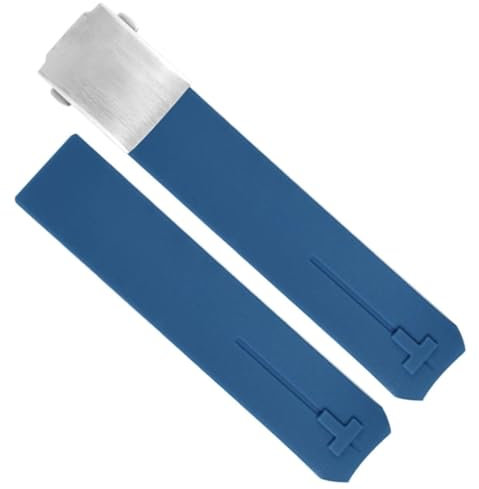 dayeer Sport-Silikon-Armband für Tissot Touch T013 T047 T-Sport T013420A T047420A T33 Wasserdichtes Uhrenarmband (Color : Blue silver 21mm)
