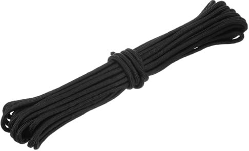 QUARKZMAN Corde en Polyester de 49 Pieds (15 Mètres) et 5/16 Pouce (8 mm), Corde à Linge Tressée, Corde à Linge pour Jardin, Camping en Plein Air et Séchage du Linge à Maison, Noir