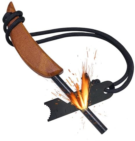 Feuerstahl Feuerstein, Fire Starter, Fire Rod & Fire Striker with Premium Quality Magnesium Rod, Geeignet für Outdoor-, Überlebens- und Dschungelabenteuer