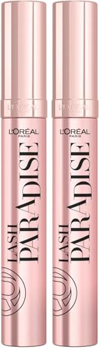 L'Oréal Paris Intense Volume Mascara, Volumising and Lengthening, Infused with Castor and Floral Oils to Condition Eyelashes, Suitable for Sensitive Eyes, Soft Fibre Brush, Lash Paradise, Black