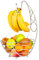 Innoteck Essentials Chrome Banana Tree Fruit Bowl - Wire Basket with Banana Hanger Hook - Storage for Fruit, Vegetables, Snacks, and More - Decorative Bowl for Kitchen, Table Countertop, and Pantry