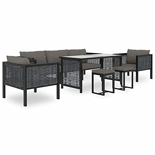 SECOLI Gartenmöbel Set Aluminium Gartenlounge Outdoor alu Lounge Sofa Outdoor Balkon Lounge Sofa Ecksofa Garten Sitzgruppe alu Loungemöbel Terrasse-8-tlg