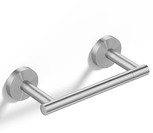 HITSLAM Porta Carta Igienica Acciaio Spazzolato, Doppio Palo Pivotante Porta Rotolo Carta igienica da Parete, Acciaio Inox Portacartaigienica per Gabinetto Bagno, Porta Rotoli Carta Igienica