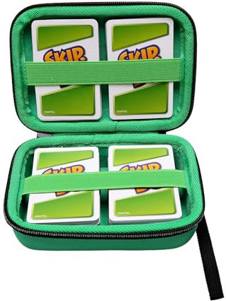 XANAD Tragetasche für 400+ Sammelkarten, passend für UNO, SKYJO, Pokemon, Phase 10 Junior, Cards Against Humanity Das lustige Kartenspiel Schwarz (Grün)