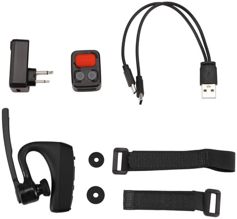 Sefdrert Walkie Talkie - Auriculares Bluetooth con adaptador de enchufe K, control remoto PTT inalámbrico para restaurante y hotel