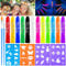 UZSUZZ UV Neon Glow Face Paint Crayons Set, 12 Colors Non-Toxic Ultraviolet Glow Face Body Paint Set with 6 Neon+6 Normal Crayons, 4 Stencils, 2 Brushes, for Adults Kids Christmas Makeup Party Cosplay