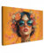 MuchoWow© Leinwand Groß 120x80 cm XXL Deko Schlafzimmer Aesthetic Leinwandbilder Wohnzimmer Gemälde Foto Geschenk Living Room Decoration Frau - Blumen - Ästhetik - Orange