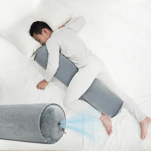 ONTYZZ Cuscino Corpo Gonfiabile Cuscino Lungo Adulti Bambini Cuscino Rotondo Bolster per Dormire Abbraccio Indietro Collo Supporto Dormiglione Laterale Cuscino Coccole