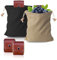 FAINCA 2 Stück Faltbare Canvas Leder Foraging Pouch, Bushcraft Pilz Tasche, Tasche für Futtersuche, Pilz Sammeltasche, für Futtersuche Bushcraft Ausrüstung (Black/Khaki)