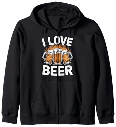 I Love Beer Cheers Mug glacé Sunburst Sweat à Capuche