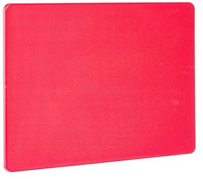 HENDI Schneidebrett, HACCP, Beidseitig nutzbar, glatt, minimiert das Abstumpfen von Messern, 600x400x(H)10mm, LPDE Kunststoff, rot