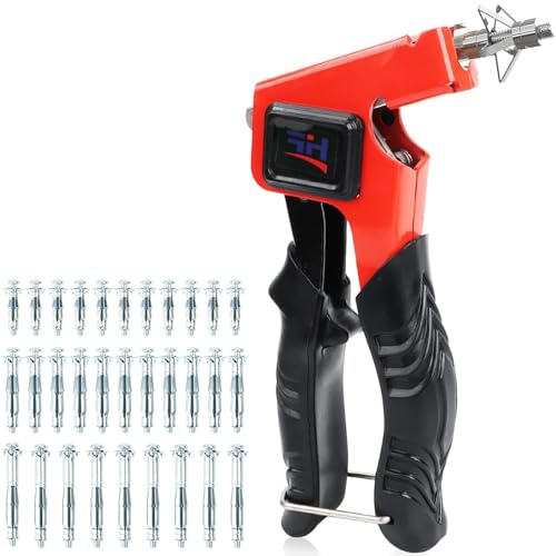 Montagezange Hohlraumdübel Set, Hohlraumdüel Set mit 34 Metall-Dübeln, Schrauben in 3 Größen, Hohlrambel Zange Set für Hohlwänden,Gipskarton, Holzspan